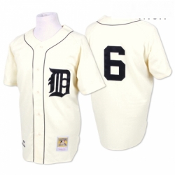 Mens Mitchell and Ness 1968 Detroit Tigers 6 Al Kaline Authentic Cream Throwback MLB Jersey