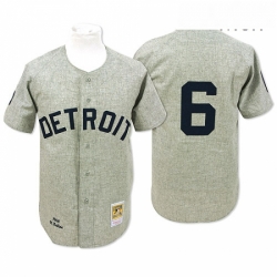 Mens Mitchell and Ness 1968 Detroit Tigers 6 Al Kaline Authentic Grey Throwback MLB Jersey