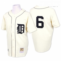 Mens Mitchell and Ness Detroit Tigers 6 Al Kaline Authentic White Throwback MLB Jersey