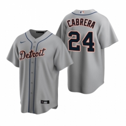 Mens Nike Detroit Tigers 24 Miguel Cabrera Gray Road Stitched Baseball Jerse