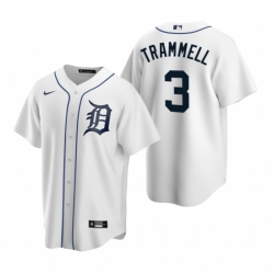 Mens Nike Detroit Tigers 3 Alan Trammell White Home Stitched Baseball Jerse