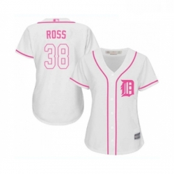Womens Detroit Tigers 38 Tyson Ross Replica White Fashion Cool Base Baseball Jersey 