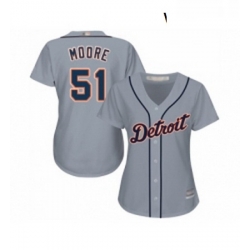 Womens Detroit Tigers 51 Matt Moore Replica Grey Road Cool Base Baseball Jersey 