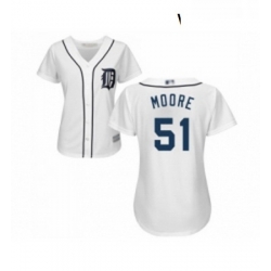 Womens Detroit Tigers 51 Matt Moore Replica White Home Cool Base Baseball Jersey 
