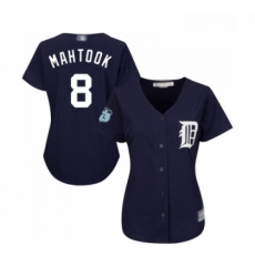 Womens Detroit Tigers 8 Mikie Mahtook Replica Navy Blue Alternate Cool Base Baseball Jersey 