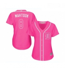Womens Detroit Tigers 8 Mikie Mahtook Replica Pink Fashion Cool Base Baseball Jersey 