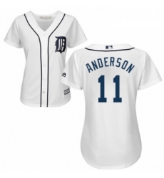 Womens Majestic Detroit Tigers 11 Sparky Anderson Authentic White Home Cool Base MLB Jersey 
