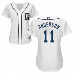 Womens Majestic Detroit Tigers 11 Sparky Anderson Authentic White Home Cool Base MLB Jersey 