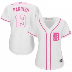 Womens Majestic Detroit Tigers 13 Lance Parrish Replica White Fashion Cool Base MLB Jersey