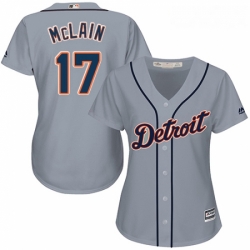 Womens Majestic Detroit Tigers 17 Denny McLain Replica Grey Road Cool Base MLB Jersey