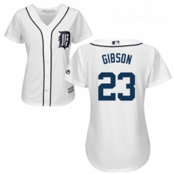 Womens Majestic Detroit Tigers 23 Kirk Gibson Replica White Home Cool Base MLB Jersey