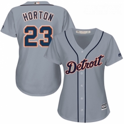 Womens Majestic Detroit Tigers 23 Willie Horton Replica Grey Road Cool Base MLB Jersey