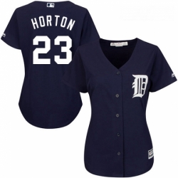 Womens Majestic Detroit Tigers 23 Willie Horton Replica Navy Blue Alternate Cool Base MLB Jersey