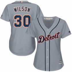 Womens Majestic Detroit Tigers 30 Alex Wilson Authentic Grey Road Cool Base MLB Jersey 