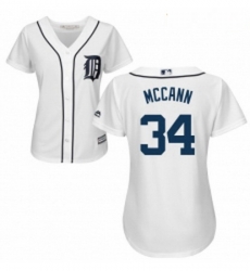 Womens Majestic Detroit Tigers 34 James McCann Authentic White Home Cool Base MLB Jersey