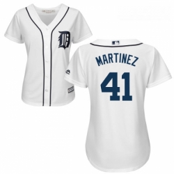 Womens Majestic Detroit Tigers 41 Victor Martinez Replica White Home Cool Base MLB Jersey