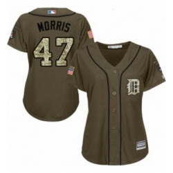 Womens Majestic Detroit Tigers 47 Jack Morris Authentic Green Salute to Service MLB Jersey 