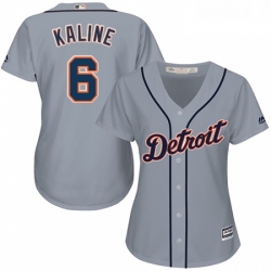Womens Majestic Detroit Tigers 6 Al Kaline Authentic Grey Road Cool Base MLB Jersey