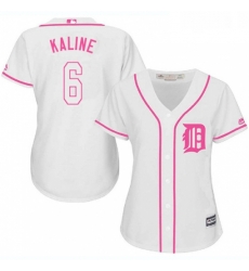 Womens Majestic Detroit Tigers 6 Al Kaline Replica White Fashion Cool Base MLB Jersey