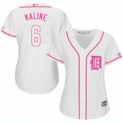 Womens Majestic Detroit Tigers 6 Al Kaline Replica White Fashion Cool Base MLB Jersey