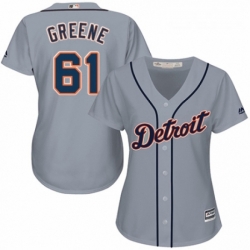 Womens Majestic Detroit Tigers 61 Shane Greene Authentic Grey Road Cool Base MLB Jersey 