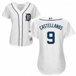 Womens Majestic Detroit Tigers 9 Nick Castellanos Authentic White Home Cool Base MLB Jersey