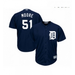 Youth Detroit Tigers 51 Matt Moore Replica Navy Blue Alternate Cool Base Baseball Jersey 