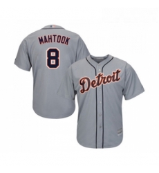 Youth Detroit Tigers 8 Mikie Mahtook Replica Grey Road Cool Base Baseball Jersey 