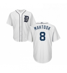 Youth Detroit Tigers 8 Mikie Mahtook Replica White Home Cool Base Baseball Jersey 