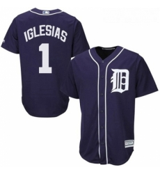 Youth Majestic Detroit Tigers 1 Jose Iglesias Replica Navy Blue Cool Base MLB Jersey