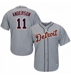 Youth Majestic Detroit Tigers 11 Sparky Anderson Authentic Grey Road Cool Base MLB Jersey 