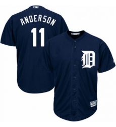 Youth Majestic Detroit Tigers 11 Sparky Anderson Authentic Navy Blue Alternate Cool Base MLB Jersey 