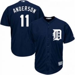 Youth Majestic Detroit Tigers 11 Sparky Anderson Replica Navy Blue Alternate Cool Base MLB Jersey 