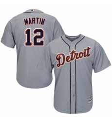 Youth Majestic Detroit Tigers 12 Leonys Martin Authentic Grey Road Cool Base MLB Jersey 
