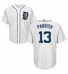Youth Majestic Detroit Tigers 13 Lance Parrish Replica White Home Cool Base MLB Jersey