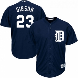 Youth Majestic Detroit Tigers 23 Kirk Gibson Authentic Navy Blue Alternate Cool Base MLB Jersey