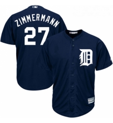 Youth Majestic Detroit Tigers 27 Jordan Zimmermann Authentic Navy Blue Alternate Cool Base MLB Jersey