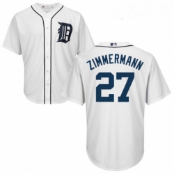 Youth Majestic Detroit Tigers 27 Jordan Zimmermann Replica White Home Cool Base MLB Jersey