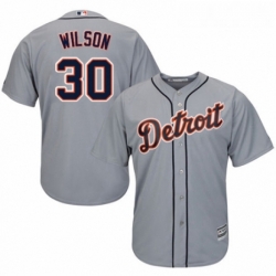 Youth Majestic Detroit Tigers 30 Alex Wilson Authentic Grey Road Cool Base MLB Jersey 