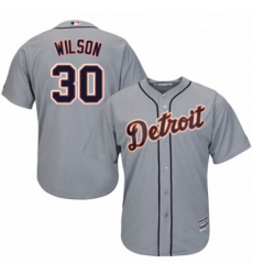 Youth Majestic Detroit Tigers 30 Alex Wilson Replica Grey Road Cool Base MLB Jersey 