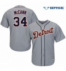 Youth Majestic Detroit Tigers 34 James McCann Authentic Grey Road Cool Base MLB Jersey