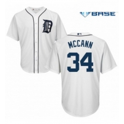 Youth Majestic Detroit Tigers 34 James McCann Authentic White Home Cool Base MLB Jersey