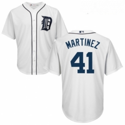 Youth Majestic Detroit Tigers 41 Victor Martinez Authentic White Home Cool Base MLB Jersey