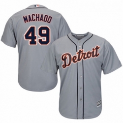 Youth Majestic Detroit Tigers 49 Dixon Machado Replica Grey Road Cool Base MLB Jersey 