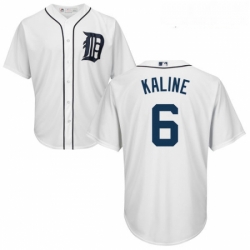 Youth Majestic Detroit Tigers 6 Al Kaline Authentic White Home Cool Base MLB Jersey