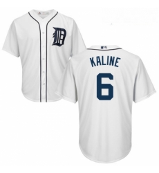 Youth Majestic Detroit Tigers 6 Al Kaline Replica White Home Cool Base MLB Jersey