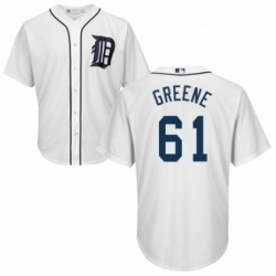 Youth Majestic Detroit Tigers 61 Shane Greene Replica White Home Cool Base MLB Jersey 