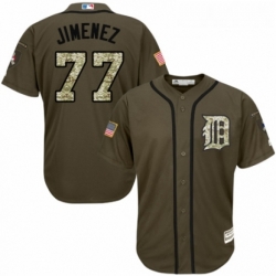 Youth Majestic Detroit Tigers 77 Joe Jimenez Authentic Green Salute to Service MLB Jersey 