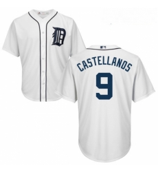 Youth Majestic Detroit Tigers 9 Nick Castellanos Authentic White Home Cool Base MLB Jersey