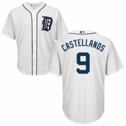 Youth Majestic Detroit Tigers 9 Nick Castellanos Authentic White Home Cool Base MLB Jersey